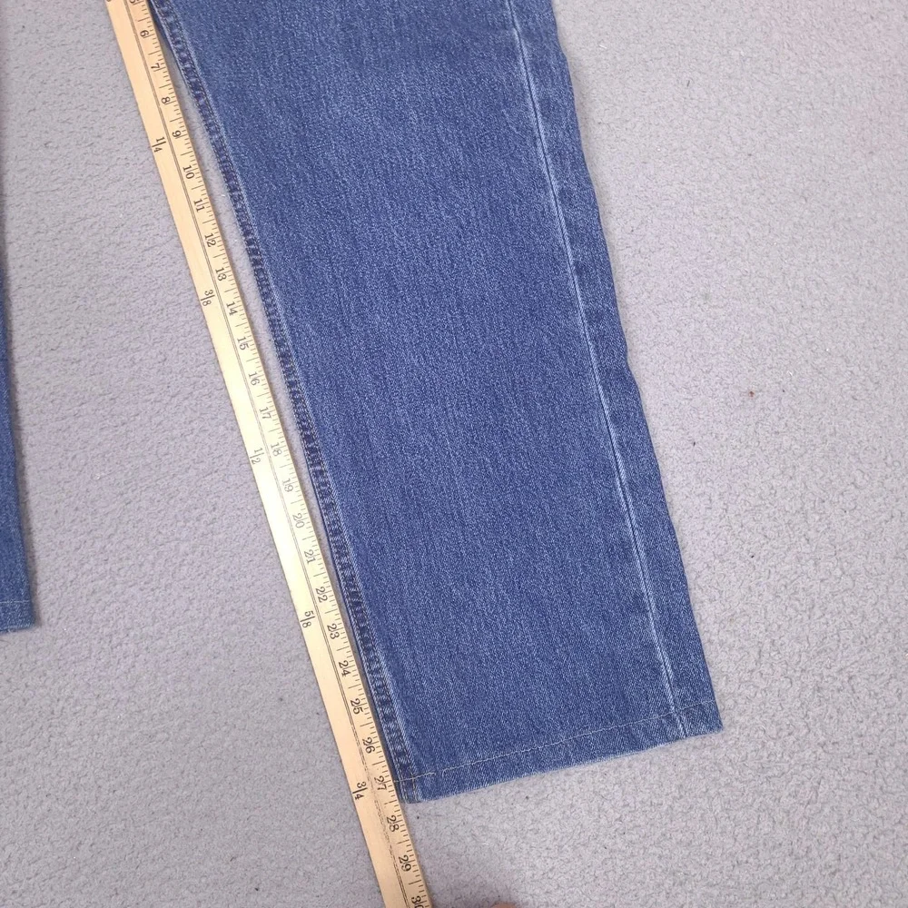 Levi's Jeans‎ Mens 36x27.5 Blue 505 Regular Fit Straight Leg Medium Wash Hemmed